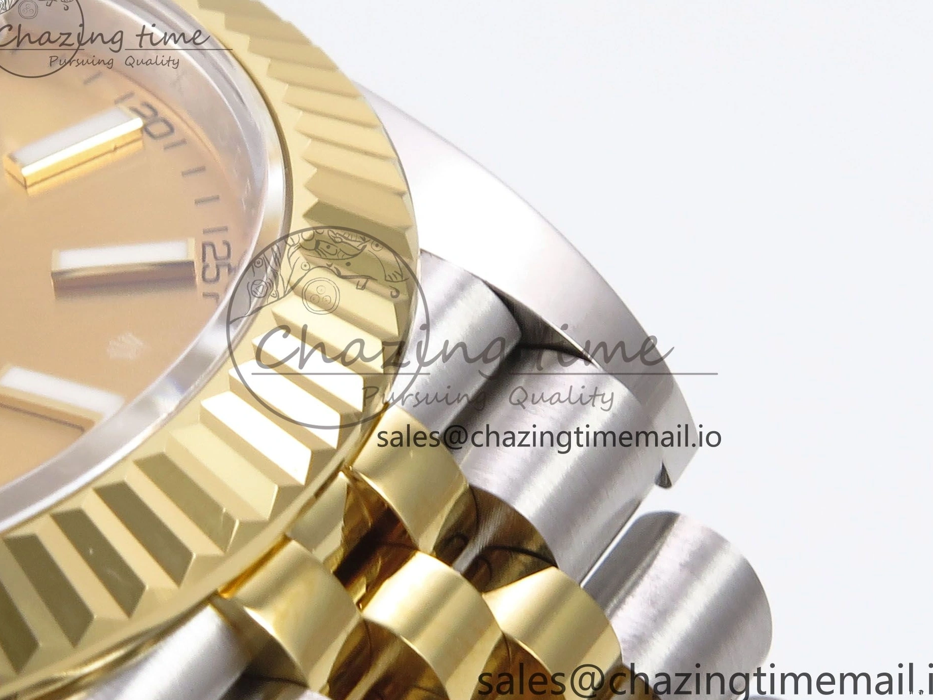 MiroTime 0127 Vibrant DateJust 41 126333 EWEF Best Edition YG Stick Dial on SS YG Jubilee Bracelet A 990